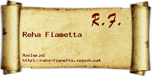 Reha Fiametta névjegykártya